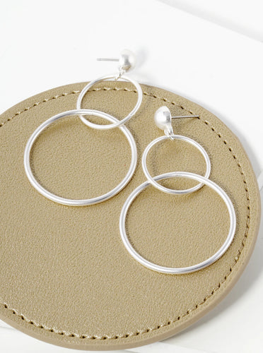 Double Circle Dangle Earrings