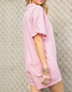 Light Mauve Button Down Romper