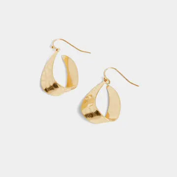 Flat Hammered Teardrop Earrings