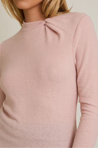 Soft Pink Bow Detail Sweater
