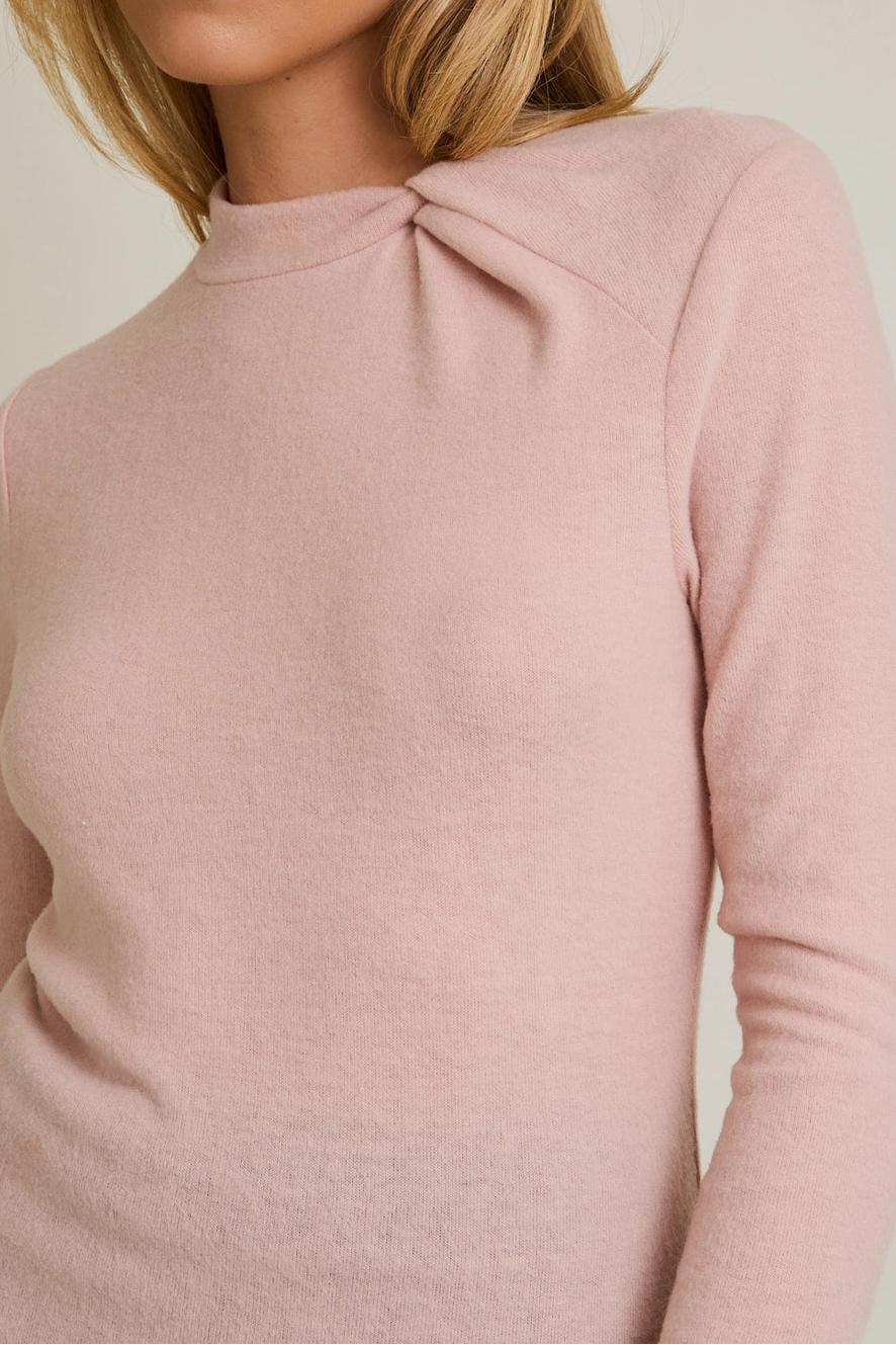 Soft Pink Bow Detail Sweater