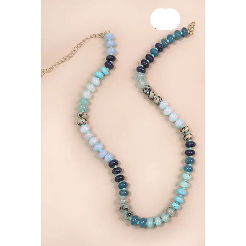 Agate Glass Semi Precious Bead Necklace