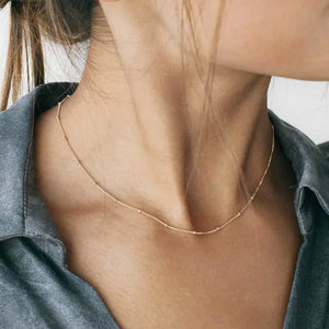 Dainty Gold Plated Bead Necklace