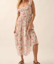 Pretty Cream Floral Midi Dress