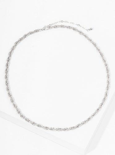 Rope Chain Silver Necklace
