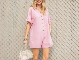 Light Mauve Button Down Romper