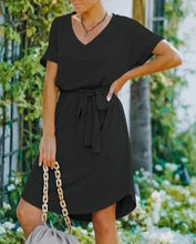 Black V-Neck Shirt Dress