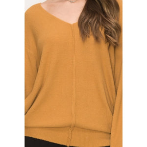 Camel VNeck Sweater