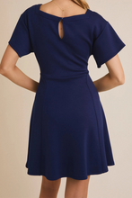Navy Flare Hem Dress