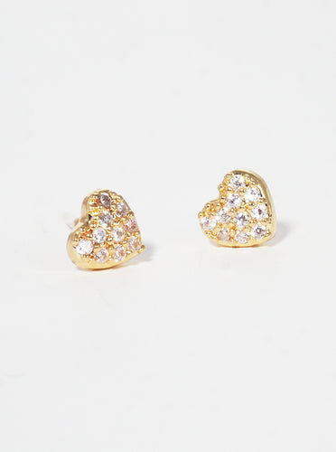 Heart Stud Earrings 18K Gold Dipped