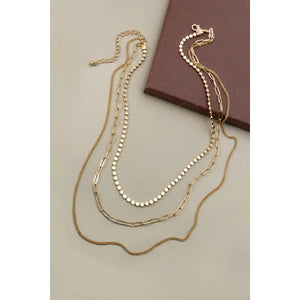 Gold Plated Multichain Necklace