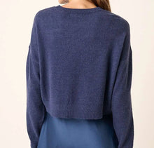 Navy Long Sleeve Crop Sweater