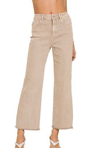 Frayed Hem Bootcut Bottoms