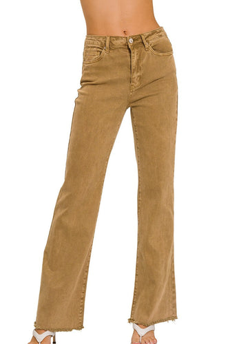 Frayed Hem Bootcut Bottoms