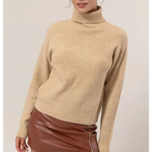 Classic Cream Turtleneck Sweater