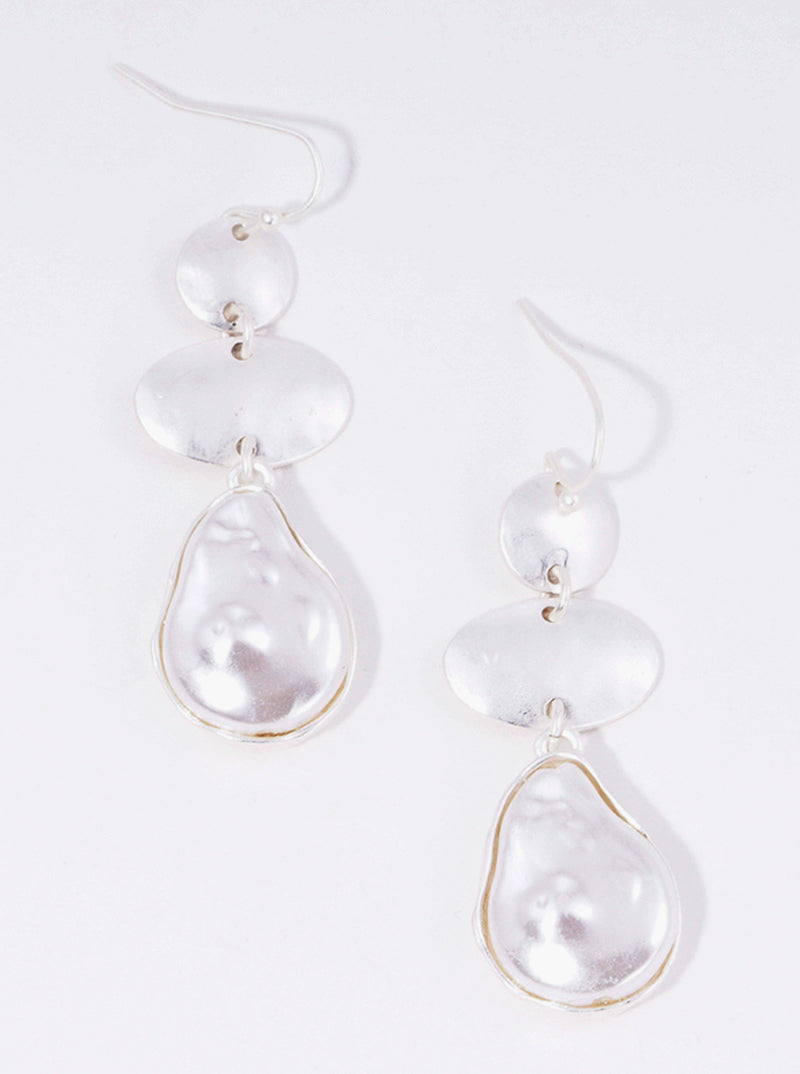 Oval & Pearl Drop Dangle Earrings