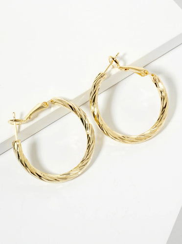 Textured Open Hoop Earrings