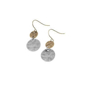 Silver/Gold Hammered Disc Earrings