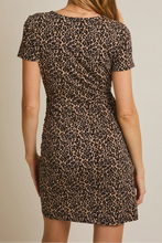 Ruched Leopard Dress