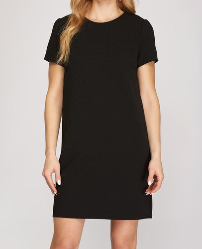 Black Knit Shift Dress