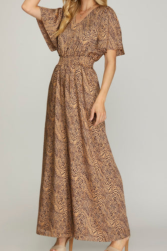 Wide Leg Printed Jumpsuit