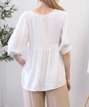 Relaxed Baby Doll V-Neck Top