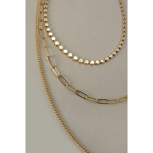 Gold Plated Multichain Necklace