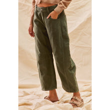 Olive Corduroy Barrel Pants