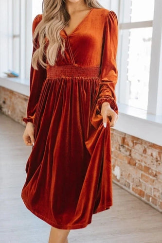 Velvet Elegant Wrap Dress