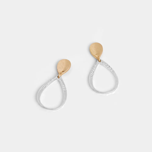 Mixed Metal Teardrop Earrings