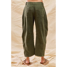 Olive Corduroy Barrel Pants