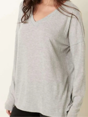 Heather Gray Soft VNeck Top