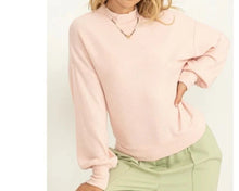 Blush Balloon Sleeve Cozy Top