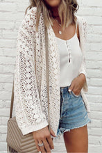 White Open Knit Cardigan