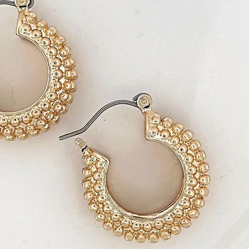 Textured Gold Hoop Earring