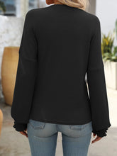 Ruffle Cuff Crewneck