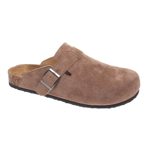 Taupe Mule Slide with Buckle Detail