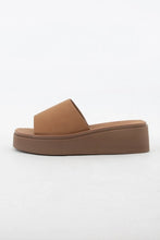 Camel Open Toe Wedge