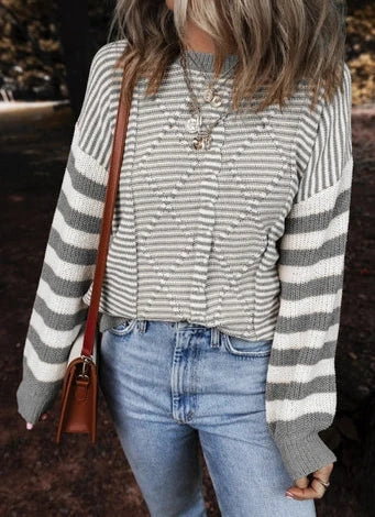 Striped Pattern Pullover Sweater