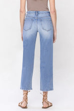 Mid Rise Cropped Straight Leg Denim