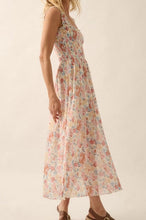 Pretty Cream Floral Midi Dress