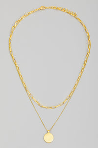 Gold Dipped Coin Layered Necklace