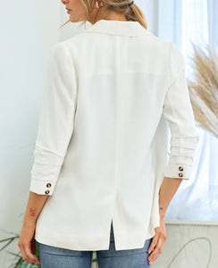 Off White Tucked Sleeve Blazer