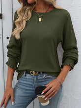 Ruffle Cuff Crewneck
