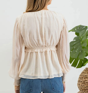 Cream Boho Dot Top