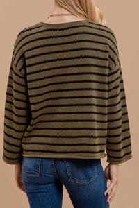 Olive Striped Sweater