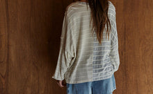 Cream / Grey Contrast Stripe Top