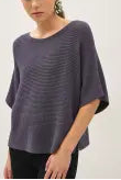 Charcoal Ribbed Dolman