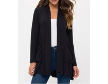 Black Open Front Cardigan