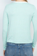 Mint Stripe Long Sleeve Top